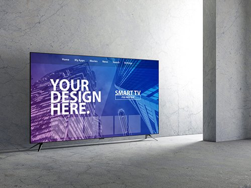 Smart TV Mockup in an Empty Room 219018790