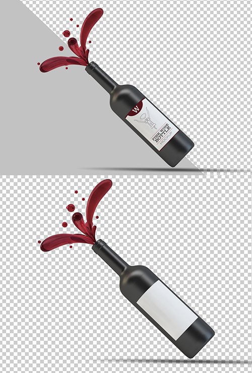 PSDT Wine Bottle Label Mockup 250706789