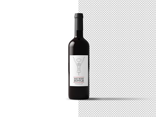 Bottle of Red Wine Mockup 208950599
