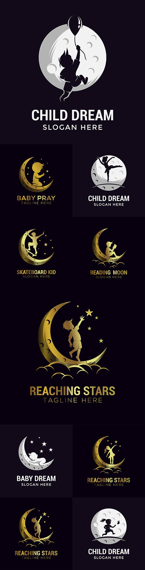 Childhood dream corporate company logos design