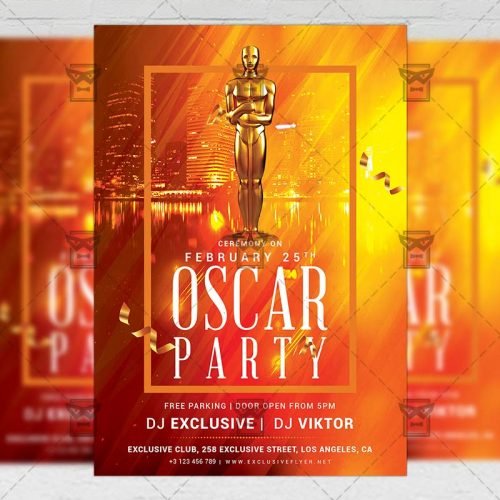 Club A5 Template - Oscar Party Flyer