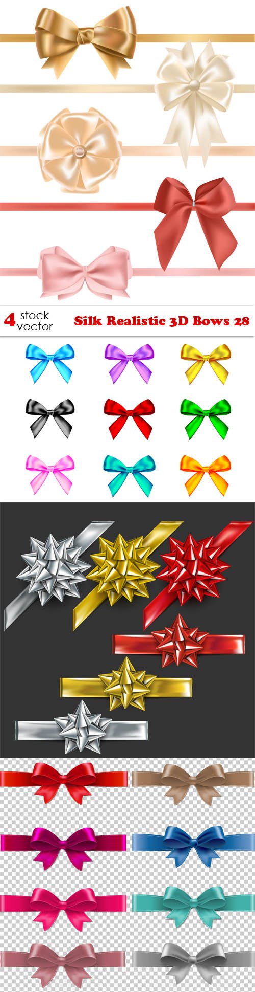 Vectors - Silk Realistic 3D Bows 28