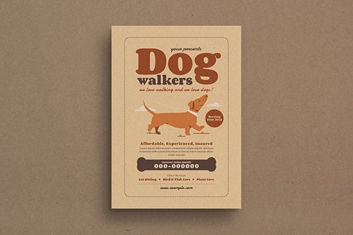 Dog Walker Event Flyer PSD