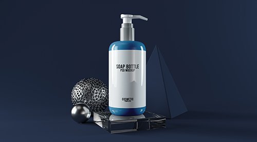 PSD Minimal cosmetic soap bottle mockup 3d render illustration mockup