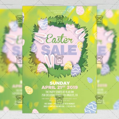 Seasonal A5 Template - Easter Sale 2019 Flyer