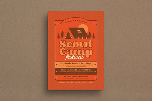 Scout Camp Event Flyer PSD