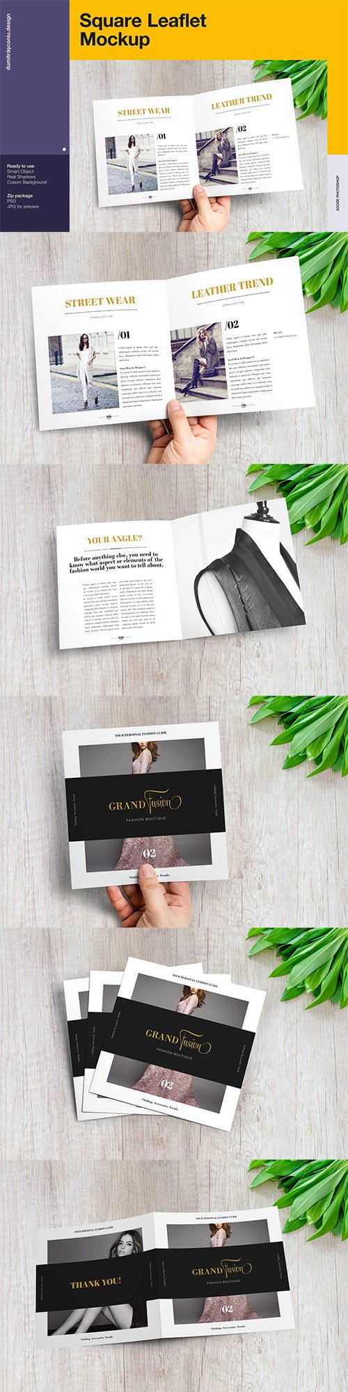 Square Leaflet Mockup PSD