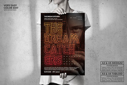 Dream Catchers Party - Big Music Poster Design PSD