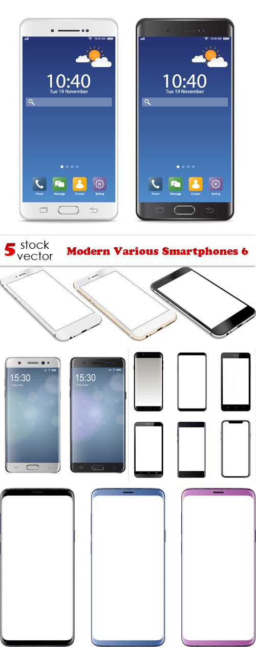 Vectors - Modern Various Smartphones 6