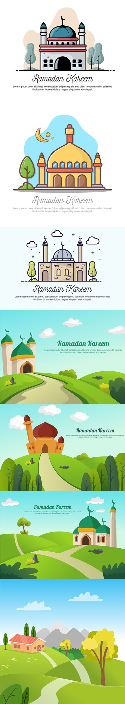 Ramadan Kareem Landscape Vector