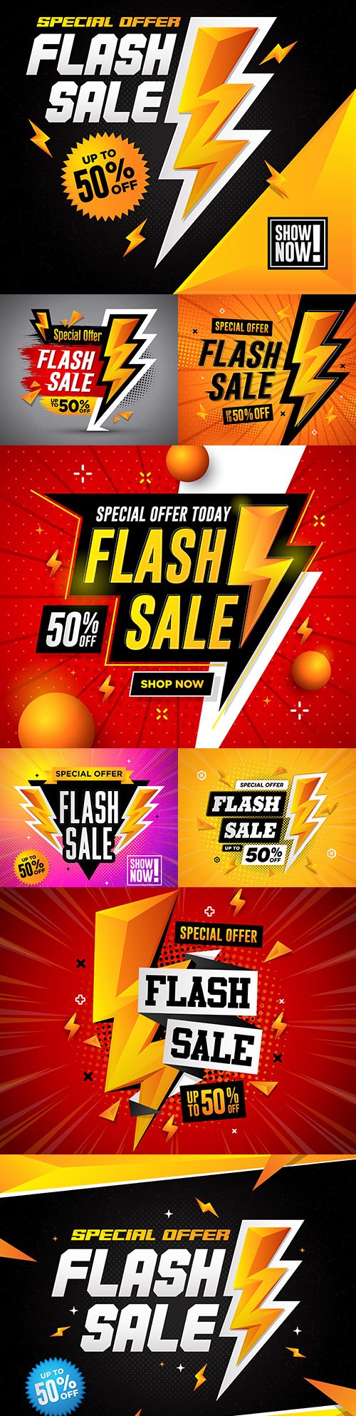 Flash sale special offer square design illustration