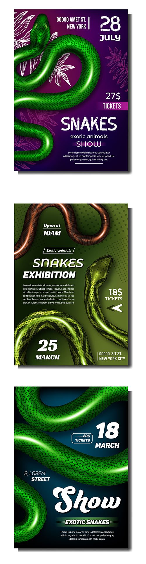 Exotic Snakes Show Advertise Poster