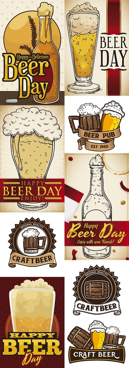 Beer house original craft vintage holiday badge design