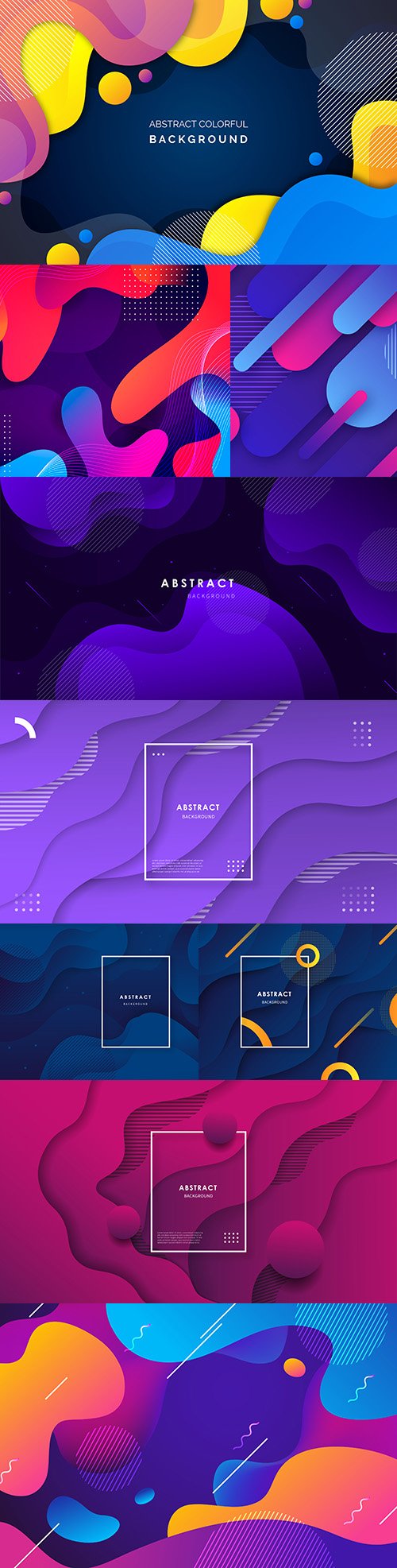 Abstract gradient wave background with colorful shapes
