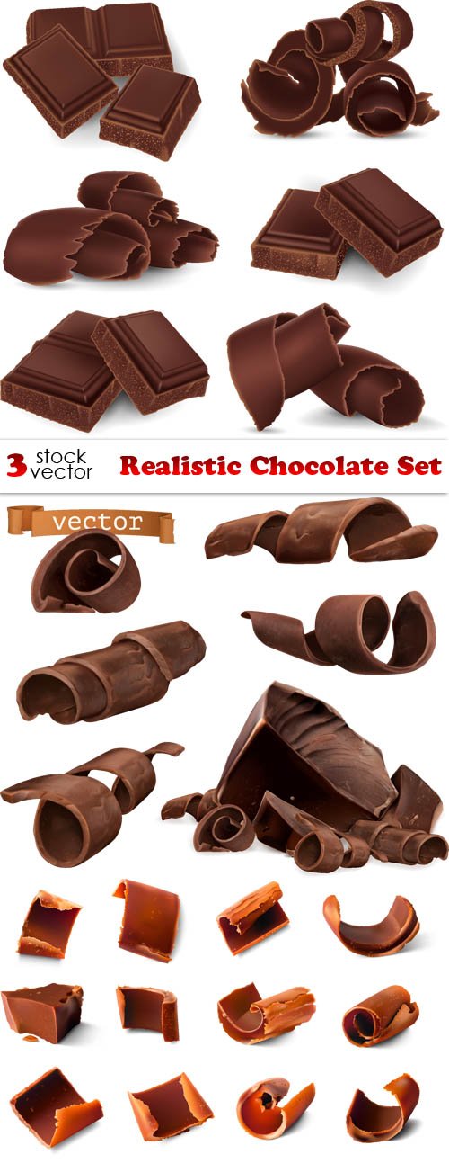 Vectors - Realistic Chocolate Set