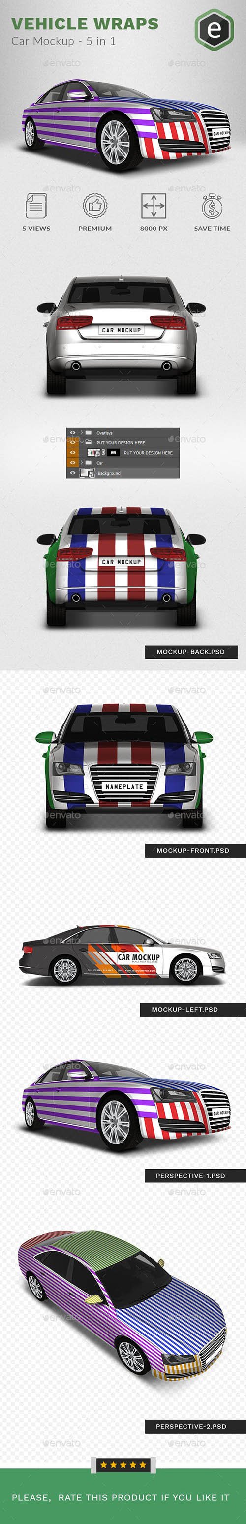 Car Mockup Based on Audi A8 - 5 In 1 23270246