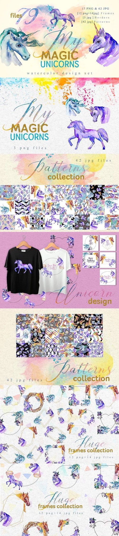 Magic Unicorn Watercolor png - 3348350