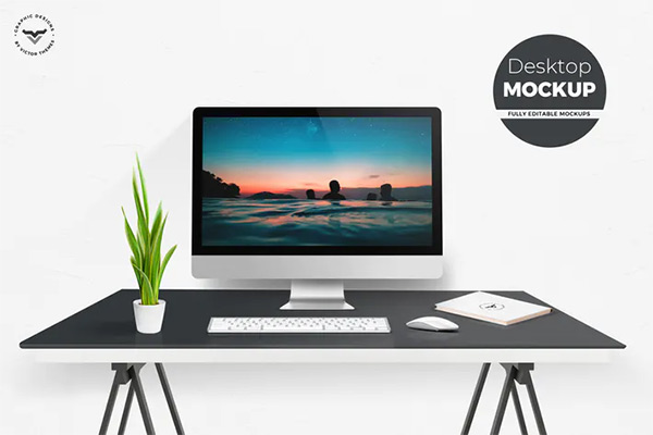 iMac Mockups with Table