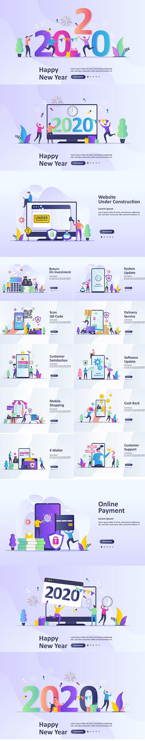 Vector Set - Landing Page EPS Templates