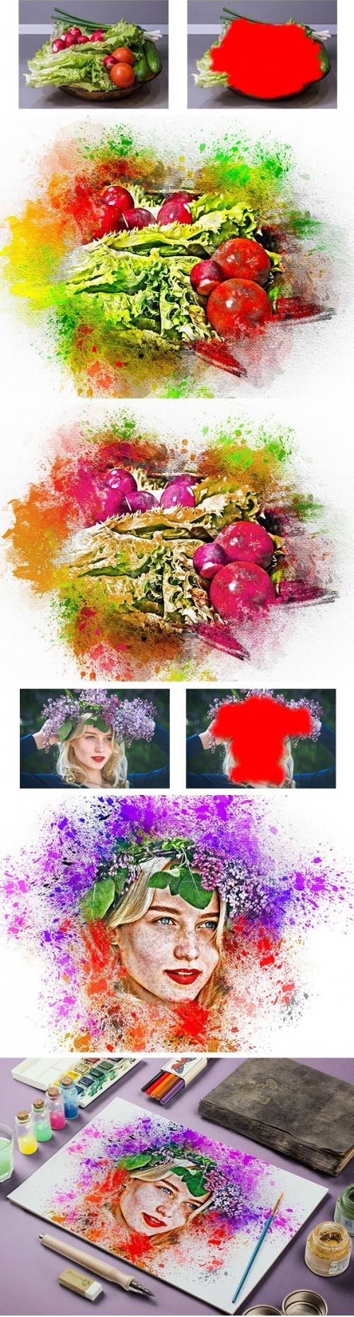 Watercolor Painting Photoshop Action 24202737