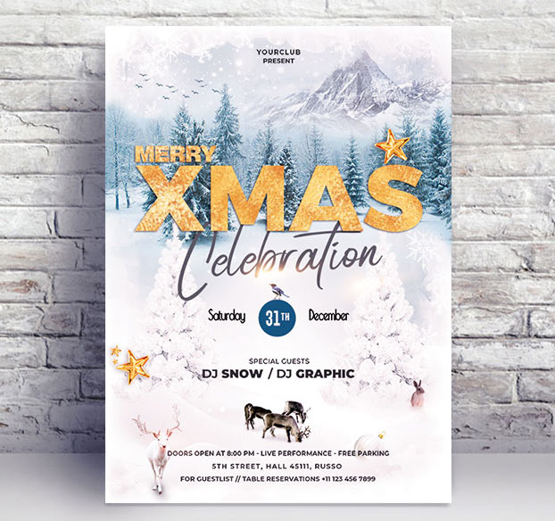 Merry XMas Celebration - Premium flyer psd template
