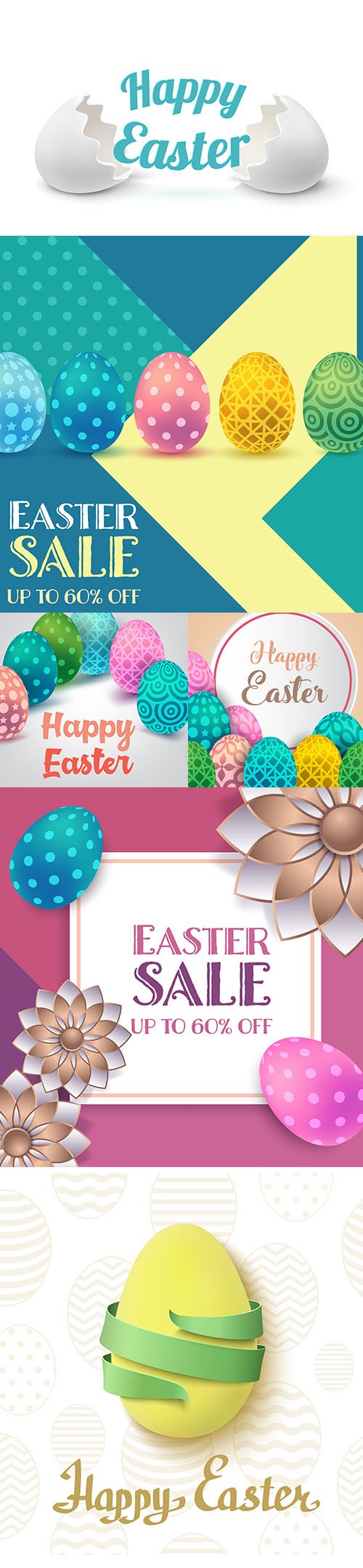 Happy Easter Background and Sale Offer Illustration
