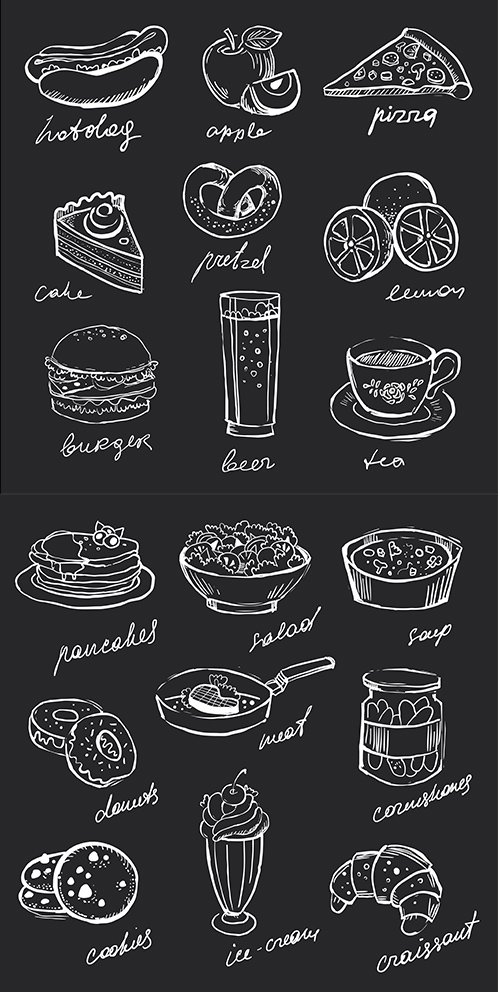 Food and Drink Menu Illustrations