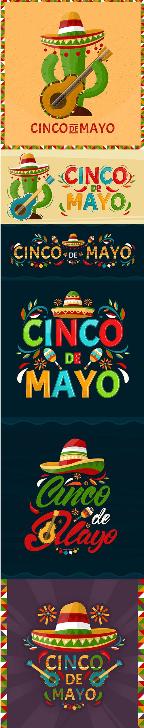 Cinco de Mayo Holiday Mexico Illustrations