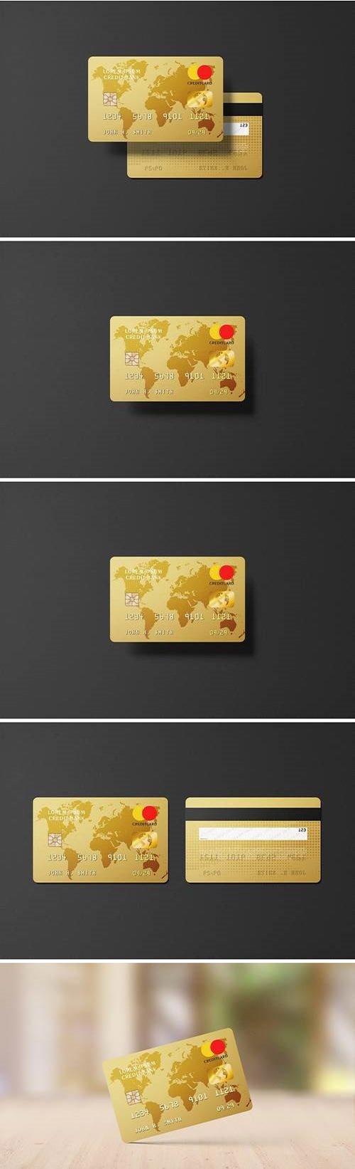 Golden Credit Card Mockup