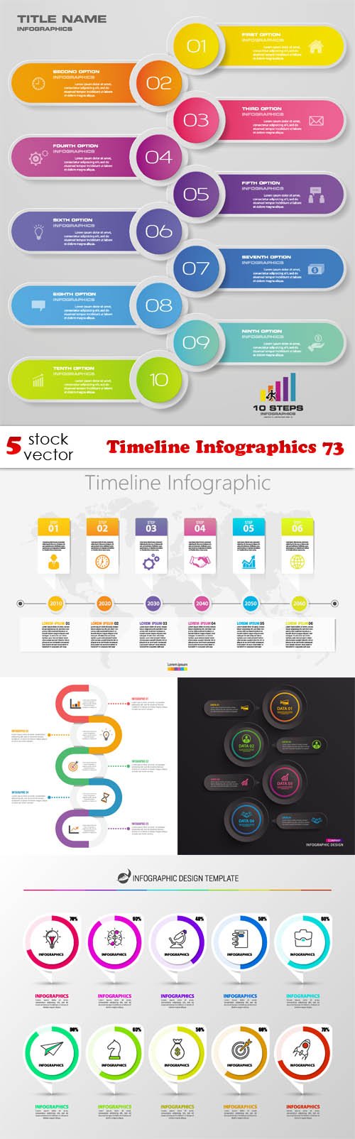 Vectors - Timeline Infographics 73