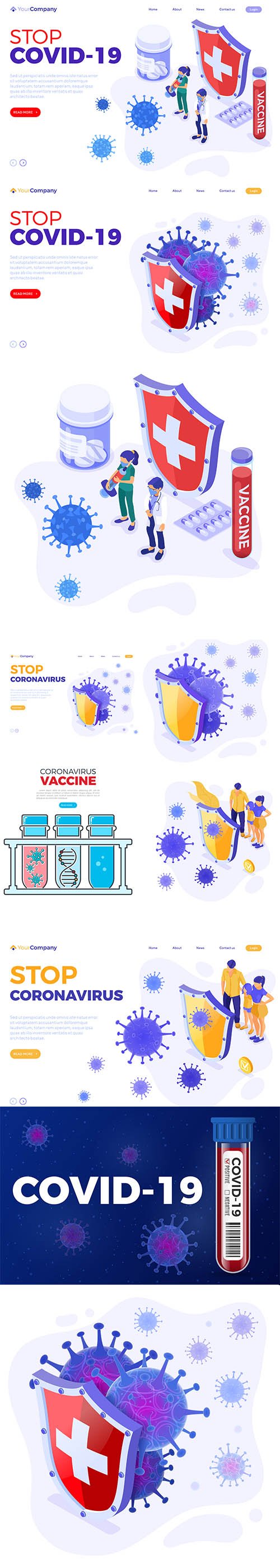 Stop Coronavirus Illustrations