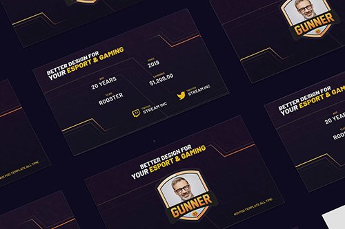 eSports & Gaming Business Card PSD Template