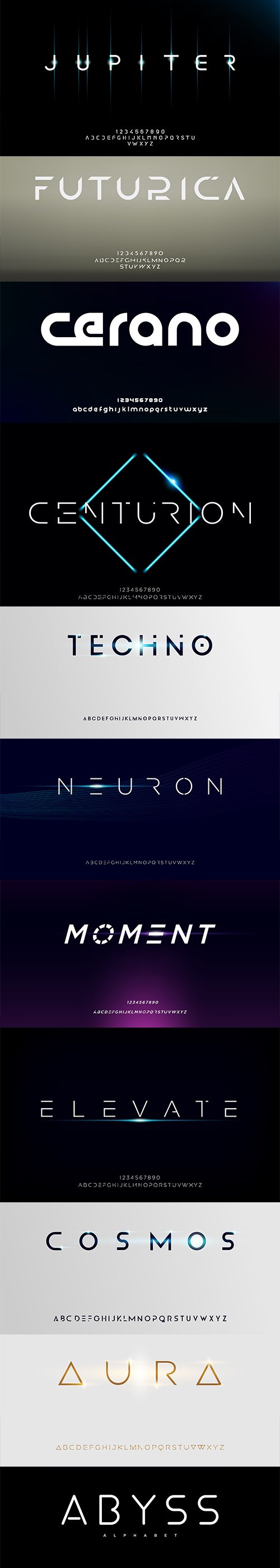 Futuristic Alphabet Font Minimalist Typography Design