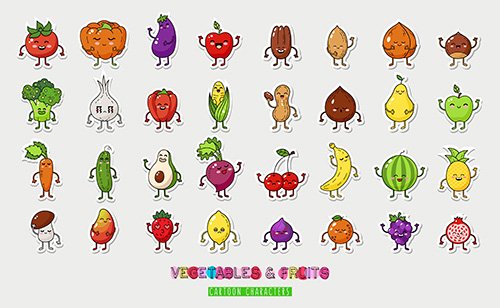 Vegetable and Fruits Cartoon