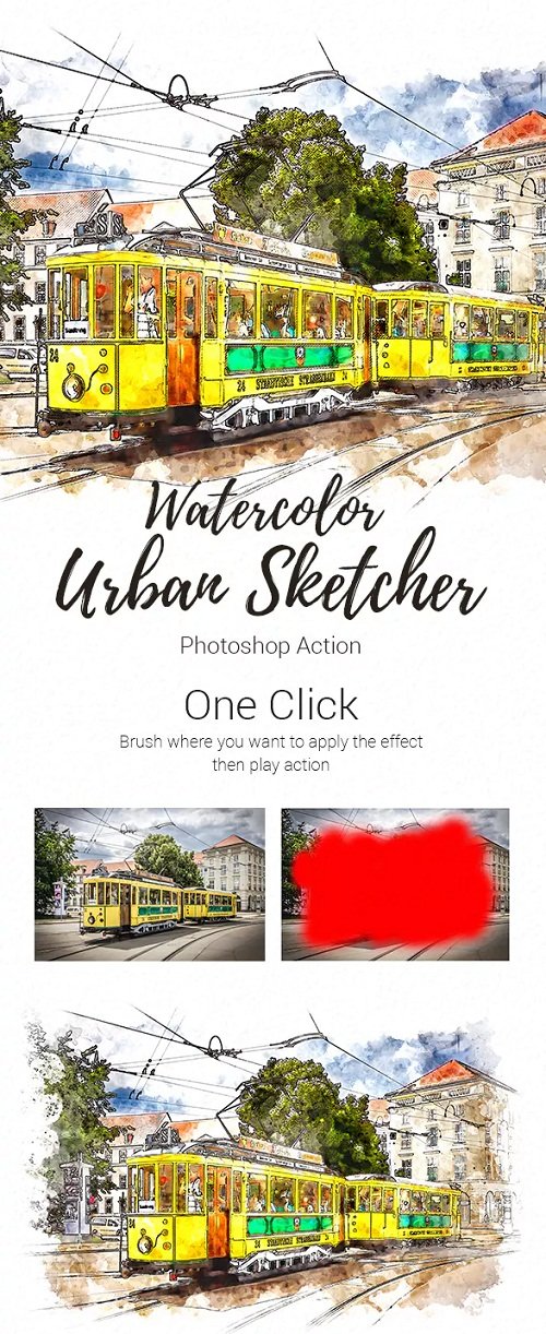 Realistic Urban Sketcher Photoshop Action 23175837