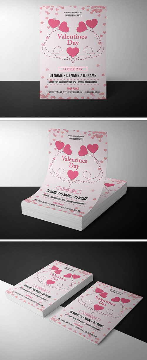 Valentine's Day Invitation Layout with Hearts 246267449