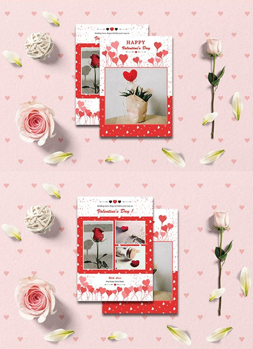 Valentine's Day Photo Card Layout 245413595