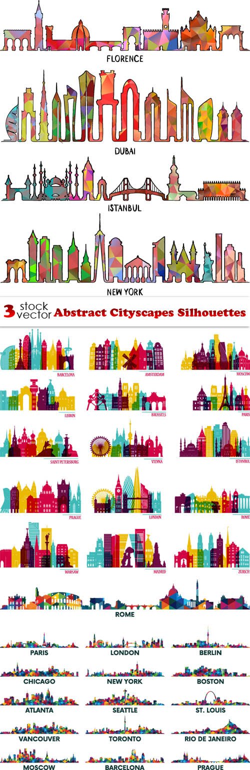 Vectors - Abstract Cityscapes Silhouettes