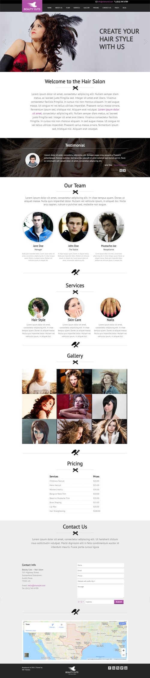 SKT Themes - Beauty Cuts Pro v1.0 - Responsive WordPress Theme
