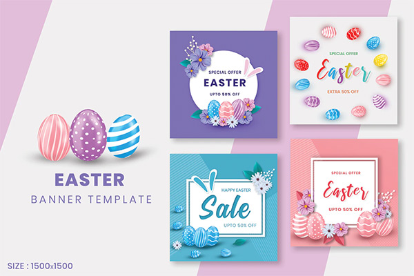 Happy Easter Day Social Media Post Template