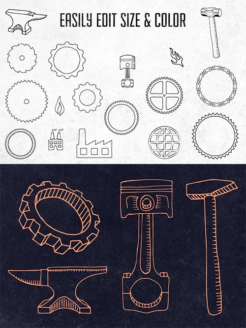 Hand-Drawn Industrial Elements