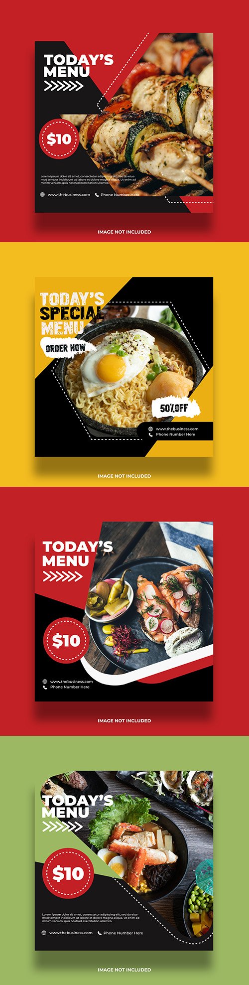 Menu and eating social media promotion template