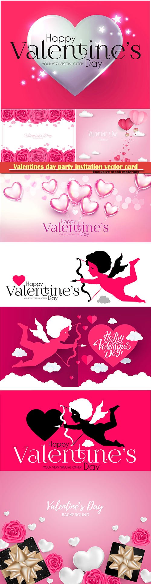 Valentines day party invitation vector card # 41