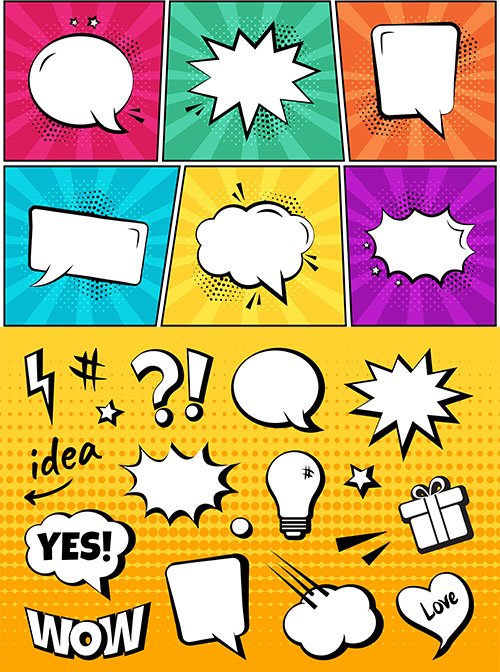 Speech Bubbles Pop Art Style