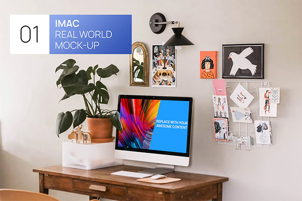 iMac 27 Bright Interior Real World Mock-up