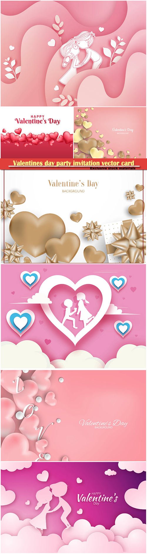 Valentines day party invitation vector card # 42