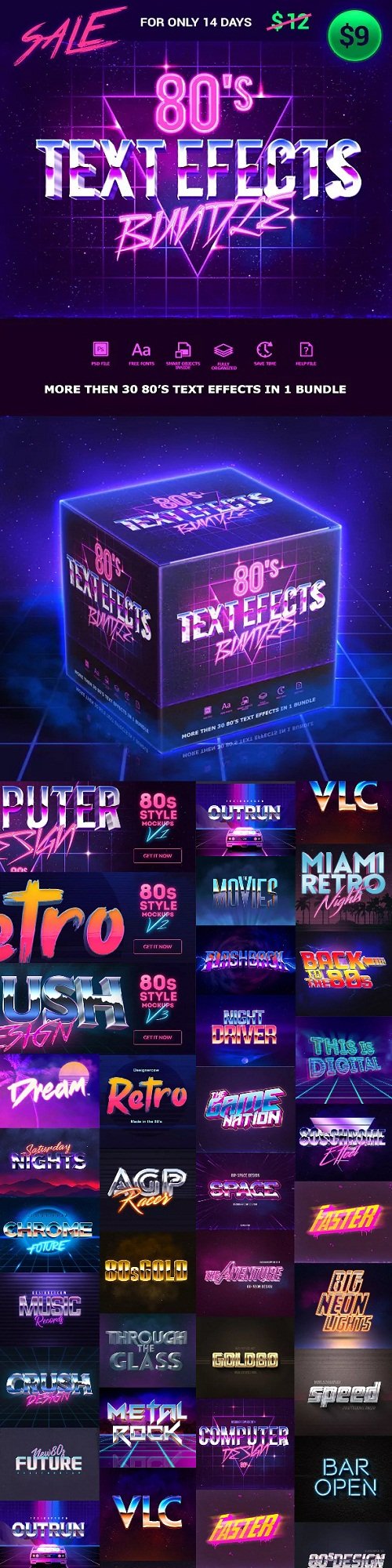 80s Text Effects Bundle - 23228725