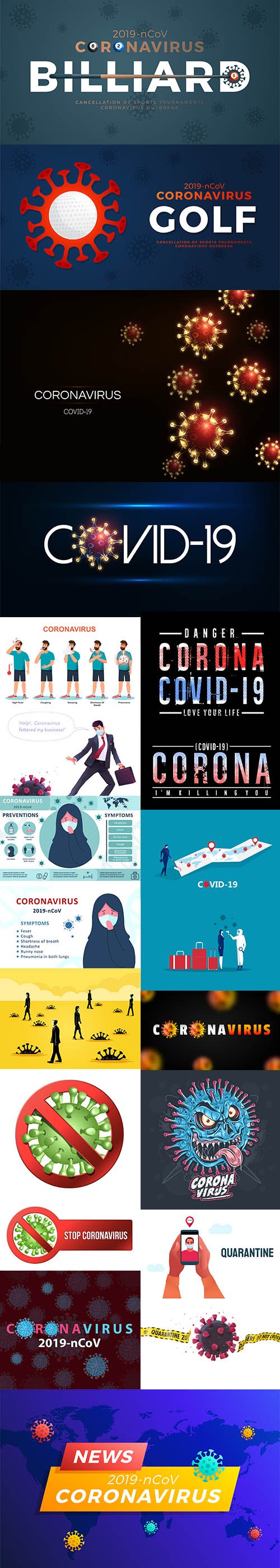 Coronavirus Covid-19 Virus Big Illustration Pack