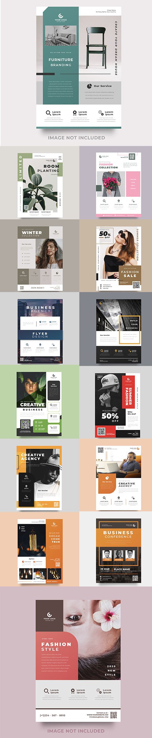 Creative Business and Fashion Sale Flyer Template Set