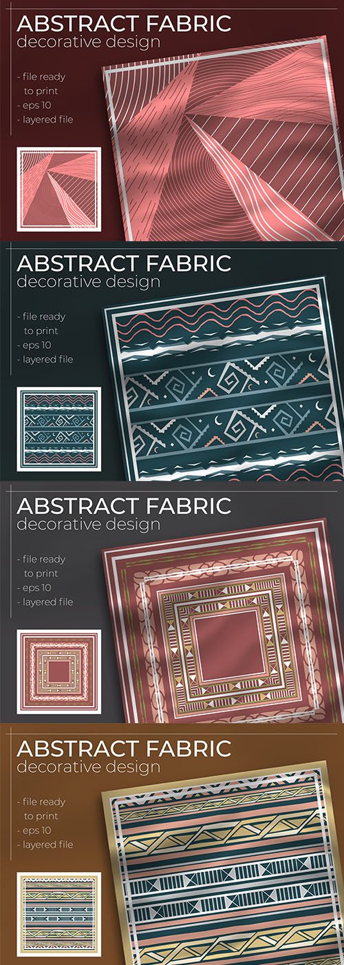 Abstract Fabric Decorative Design with Printing Set